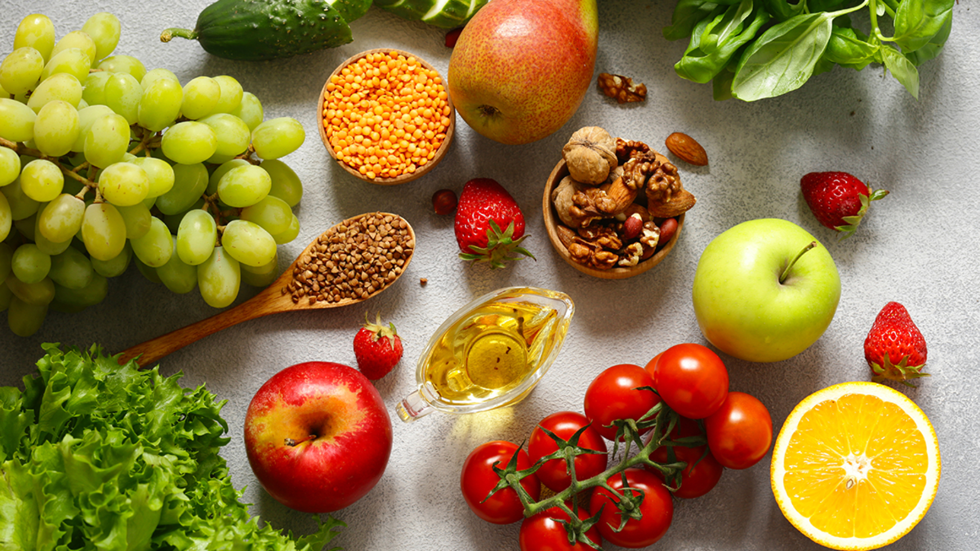 fresh vegetables and fruits for healthy eating